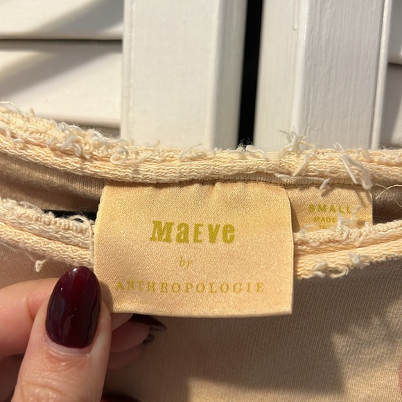 Maeve by Anthropologie distressed sweatshirt | yellow - Picture 4 of 7